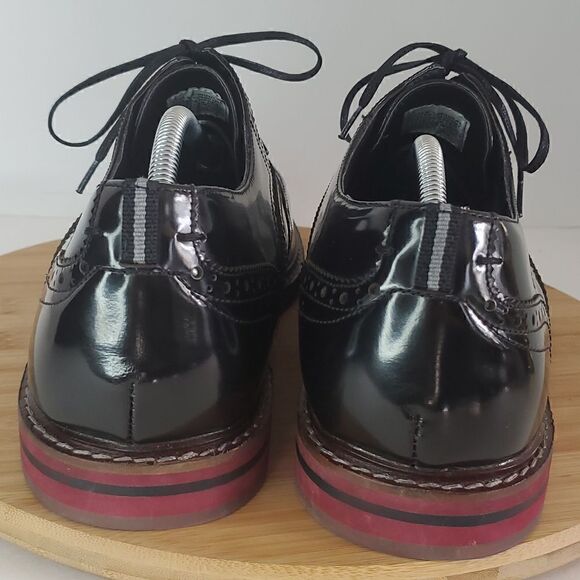 Steve Madden Men's Cingular Wingtip Oxfords Black Patent Leather Shoe Size 13 - Picture 6 of 10